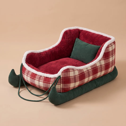 SantaPaws™ - Cozy Sled Pet Bed